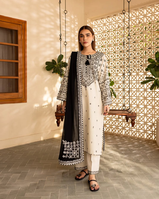 Arfa Embroidered stitched 3pcs - UK